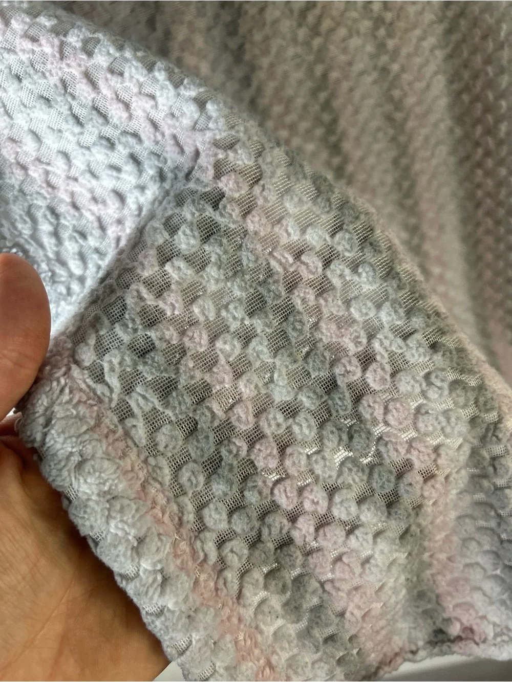 Gentle Steps Pink Gray White Stripes Baby Blanket Lovey Textured